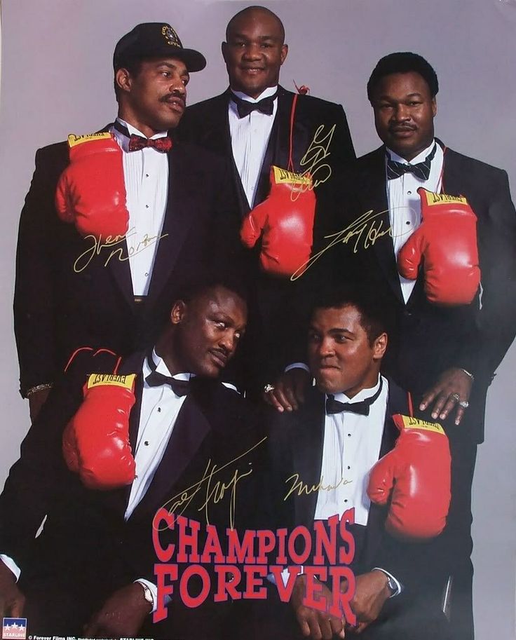 Boxing "Golden Age" - Balról jobbra felül: Ken Norton, George Foreman, Larry Holmes. Alul: Joe Frazier, Muhammad Ali